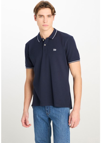 Pamuk Regular Fit Normal Kesim Lacivert Polo Yaka Tişört