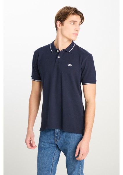 Pamuk Regular Fit Normal Kesim Lacivert Polo Yaka Tişört