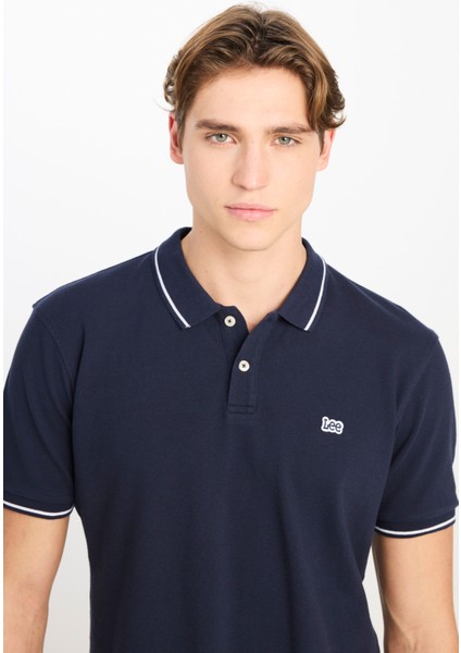 Pamuk Regular Fit Normal Kesim Lacivert Polo Yaka Tişört