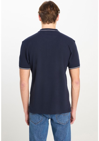 Pamuk Regular Fit Normal Kesim Lacivert Polo Yaka Tişört
