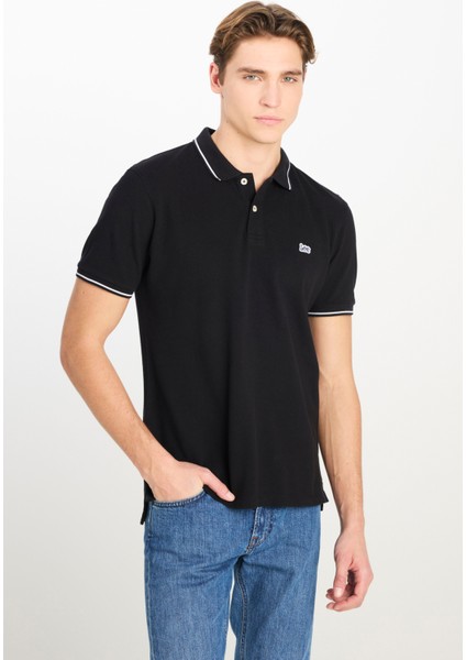 Pamuk Regular Fit Normal Kesim Siyah Polo Yaka Tişört