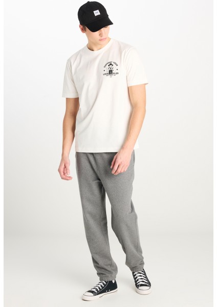 %100 Pamuk Regular Fit Normal Kesim Bisiklet Yaka Baskılı Ekru Tişört modelleri