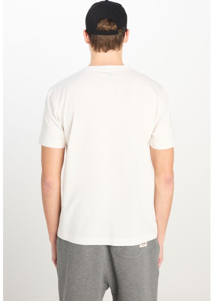 %100 Pamuk Regular Fit Normal Kesim Bisiklet Yaka Baskılı Ekru Tişört indirimleri