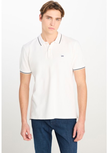 Pamuk Regular Fit Normal Kesim Beyaz Polo Yaka Tişört