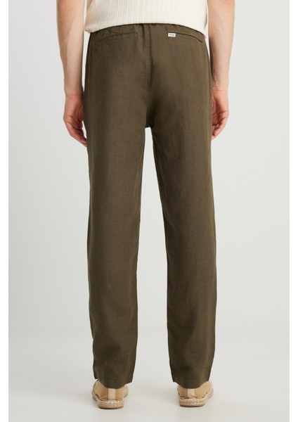 Keten Chino Pantolon Haki Erkek Pantolon fırsatları