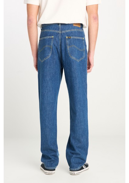 %100 Pamuk Asher Loose Fit Geniş Kesim Geniş Paça Mavi Jean Denim Pantolon fırsatları