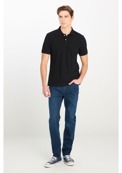 %100 Pamuk Regular Fit Normal Kesim Siyah Polo Yaka Tişört modelleri