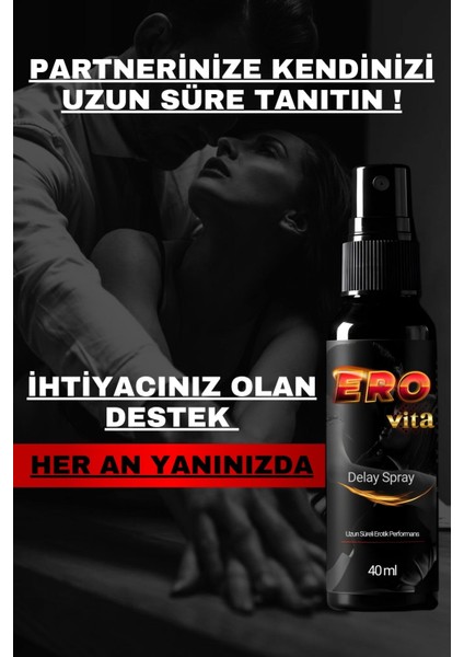 Erovita 40ML Uzun Deneyim Spreyi – Mükemmel Etki & Kaliteli Formül