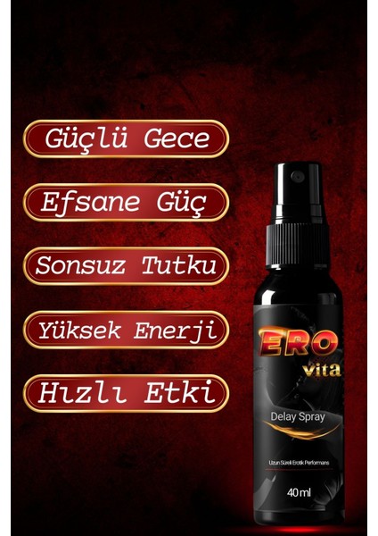 Erovita 40ML Uzun Deneyim Spreyi – Mükemmel Etki & Kaliteli Formül