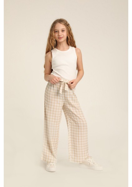 Diyohen Bej Ekoseli Kız Çocuk Pantolon fiyatları
