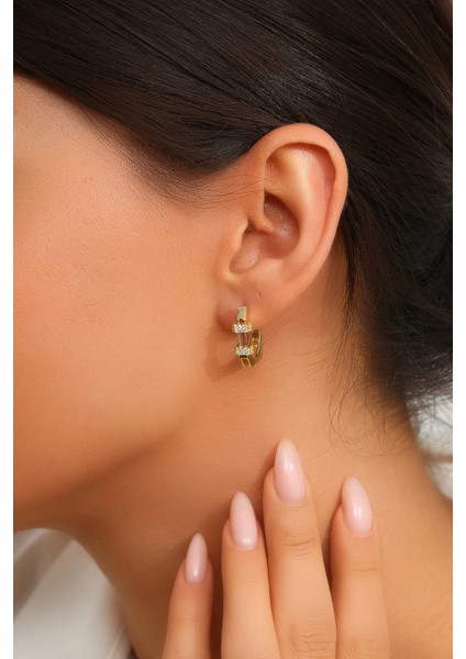 Kadın 925 Ayar Gümüş Zirkon Taşlı Küpe fiyatları