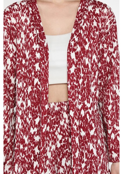 Kadın Desenli Kimono Pantolon Ikili Takım