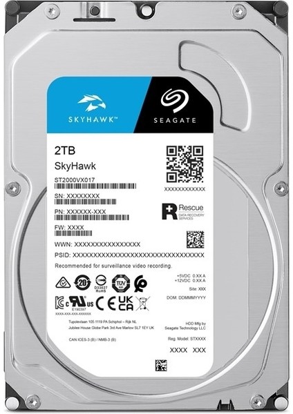 Skyhawk 2tb 5900RPM 256MB Sata3 ST2000VX017 HDD 7/24 Guvenlık (Resmi Disti Garantili)