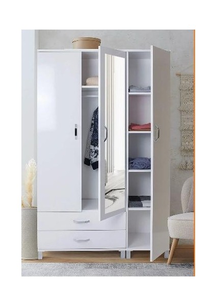 vess 3 Kapaklı Elbise Dolabı & Gardrop 120x46x189
