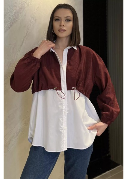Bel Büzgülü Kadın Paraşüt Garnili Gömlek P-00015573 fiyatları