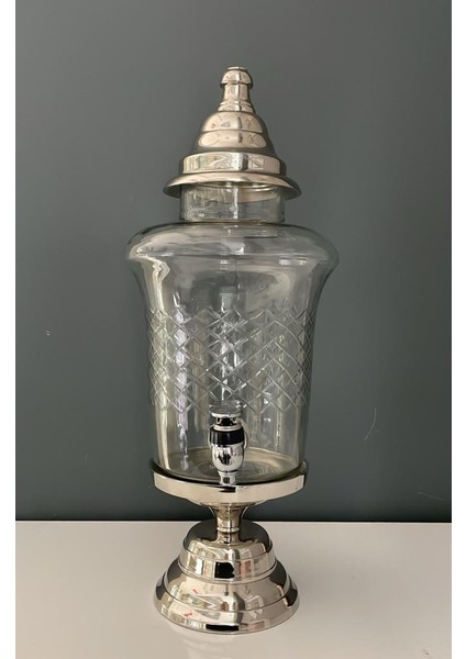 Samovar Musluklu Şerbetlik Nikel 23X20,5X48,5 cm