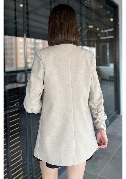 Kol Büzgülü Kadın Blazer Ceket P-00015578