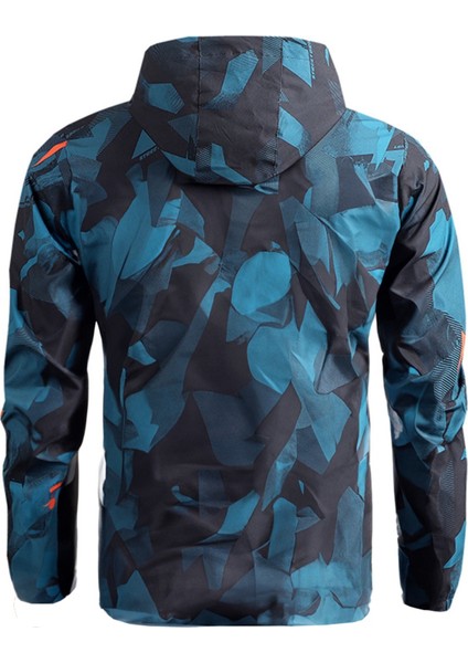 Erkek Su ve Rüzgar Geçirmez Göğüs Fermuar Gizli Cep Spor Yağmurluk fırsatları