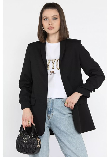 Kol Büzgülü Kadın Blazer Ceket P-00015578