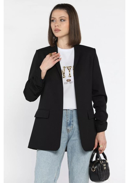 Kol Büzgülü Kadın Blazer Ceket P-00015578