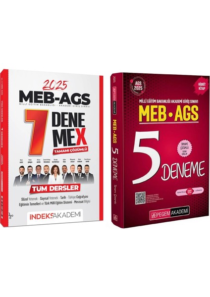Pegem + Indeks 2025 Meb-Ags 5+7 Deneme 2 Li Set Pegem + Indeks Akademi Yayınları