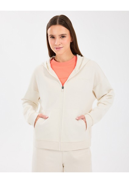 W Essential Full Zip Sweatshirt Kadın Off White Sweatshirt S242117-102