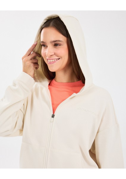 W Essential Full Zip Sweatshirt Kadın Off White Sweatshirt S242117-102 fırsatları