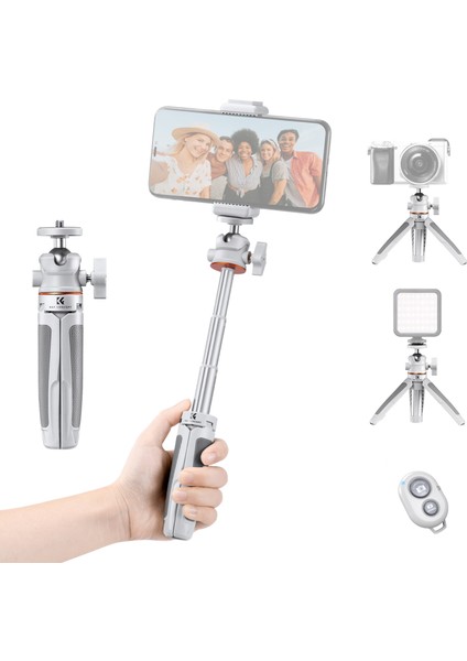 Alüminyum Katlanır Sie Üçayağı 2kg Yük Kumandalı Telefon Kameraya Uyumlu Vlog Canlı Yayın (Yurt Dışından)