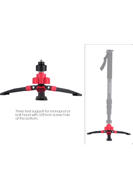 Dslr Üç Ayak/tek Ayak 3/8 Inç Akışkan Top Başlık Uyumlu (Yurt Dışından)