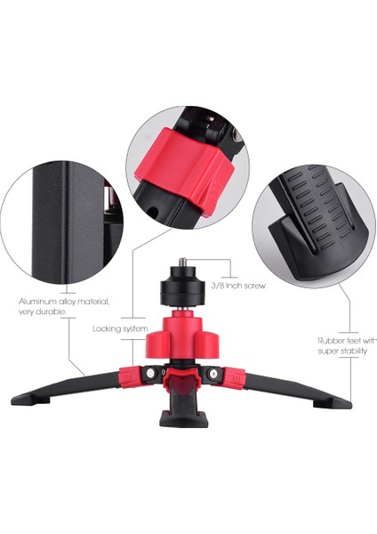 Dslr Üç Ayak/tek Ayak 3/8 Inç Akışkan Top Başlık Uyumlu (Yurt Dışından)