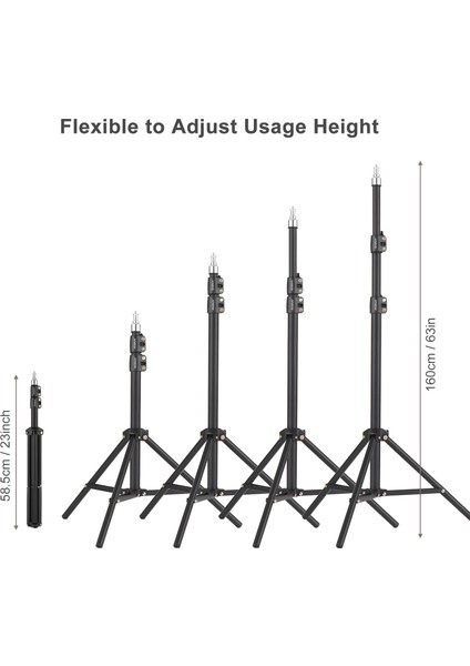 160CM Ayarlanabilir Taşınabilir Metal Işık Standı - Stüdyo Video Işıkları (Yurt Dışından) indirimleri