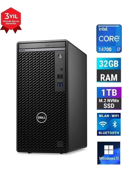 Optiplex 7010MT I7-14700 32 GB Ram 1 Tb SSD Nvıdıa Quadro T600 4 GB Ekran Kartı Windows 11 Pro Masaüstü Bilgisayar