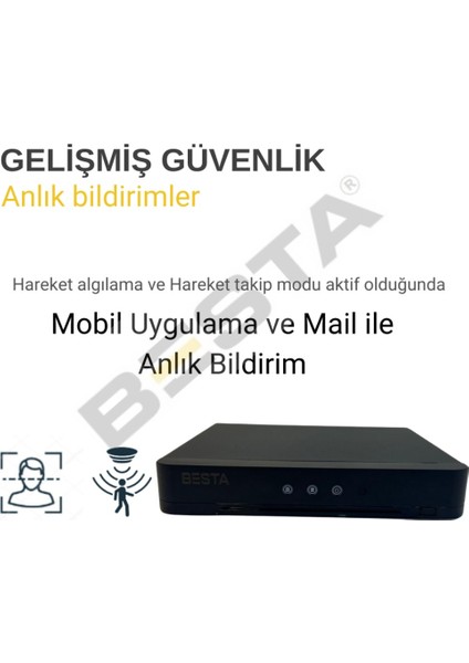 4 Dış Kameralı 2 Mp Yüz Tanıma H.265 250 GB HDD Dahil Ahd Güvenlik Seti- ST24250M