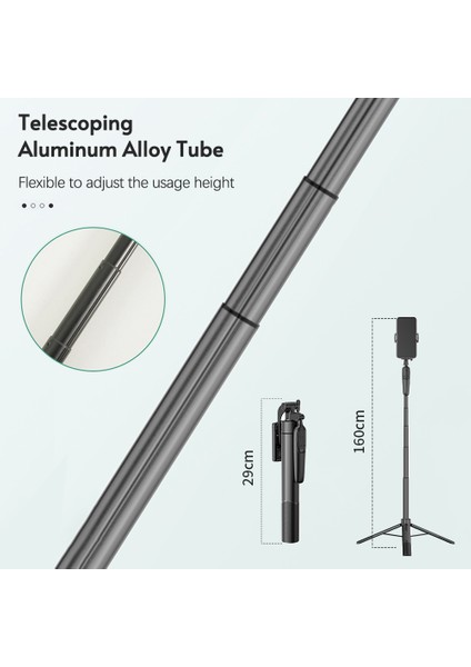 A65 160 cm Teleskopik Alüminyum Sie Üçayağı Uzaktan Kumandalı (Yurt Dışından) modelleri