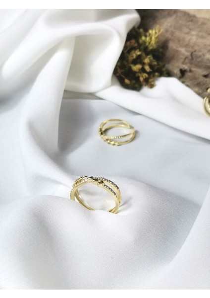 Kadın Gold Renk Minimal Kalp Model Zirkon Taşlı Ayarlanabilir Yüzük fiyatları