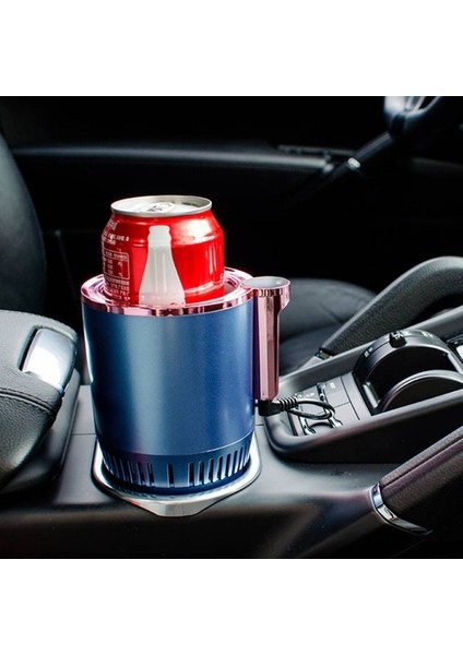 12V 2in1 Hızlı Soğutma ve Isıtma Kabı 200ML Dijital Sıcaklık Göstergeli Akıllı Araba Bardaklık Soğutucu - Mavi (Yurt Dışından)