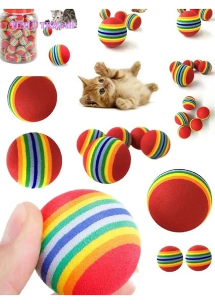 Kedi Oyun Topu Köpek Oyun Topu Eğlenceli Renkli Kedi Köpek Oyun Topu Çiğneme Topu 4 Adet