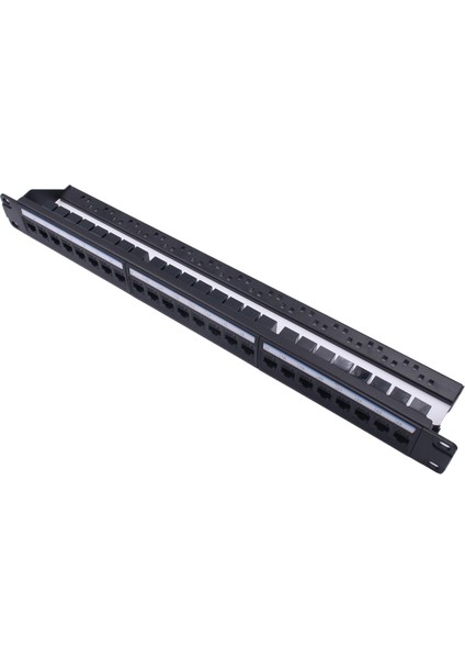 1u Kabin Geçişli 24 Port Cat6 Patch Panel RJ45 Konnektörü Ağ Kablosu Adaptörü Keystone Jak Çerçevesi (Yurt Dışından)