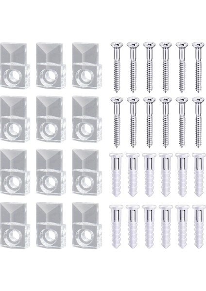 22 Takım Ayna Tutucu Klips Seti Kristal Şeffaf Plastik Ayna Klip Ayna Tutucu Klipler Cam Tutucu Klips Seti (Yurt Dışından)
