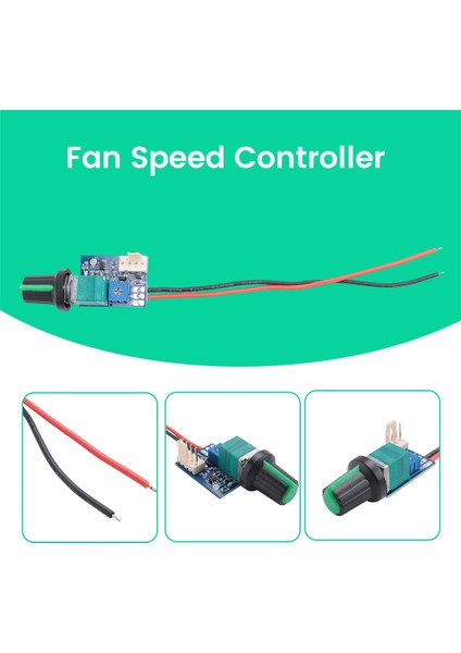 Dc 12V Ayarlanabilir 0%-100% Pwm Fan Hız Kontrol Cihazı Düğme Anahtarlı 4 Kablolu Fan Hız Regülatörü Gürültü Azaltma (Yurt Dışından)