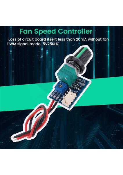 Dc 12V Ayarlanabilir 0%-100% Pwm Fan Hız Kontrol Cihazı Düğme Anahtarlı 4 Kablolu Fan Hız Regülatörü Gürültü Azaltma (Yurt Dışından)