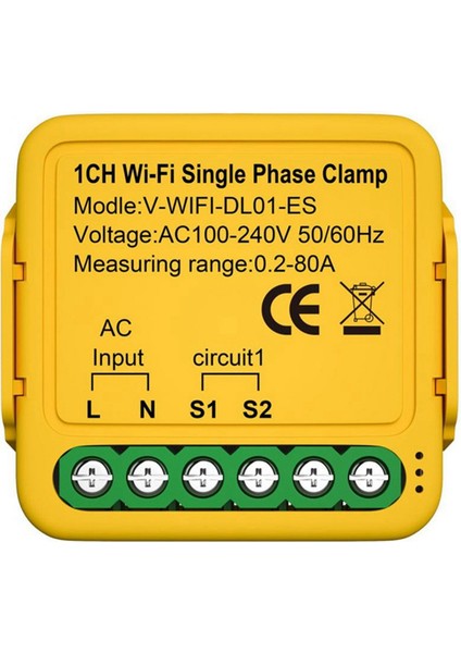 Tuya Ikili Wifi Enerji Ölçer 80A Kelepçeli Ct Kwh Güç Elektrik Tüketimi Monitörü Alexa Google Home (B) Için (Yurt Dışından) fiyatları