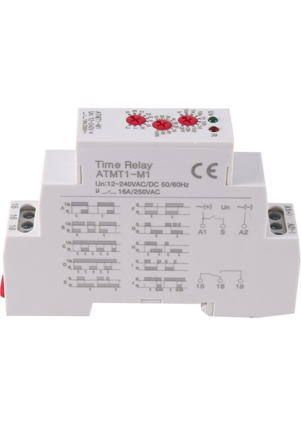 12-240VAC/DC Din Ray Tipi Zaman Geciktirme Rölesi 16A/250VAC Çok Fonksiyonlu Zaman Rölesi 10 Fonksiyon Seçeneği, Atmt1-M1 (Yurt Dışından) indirimleri