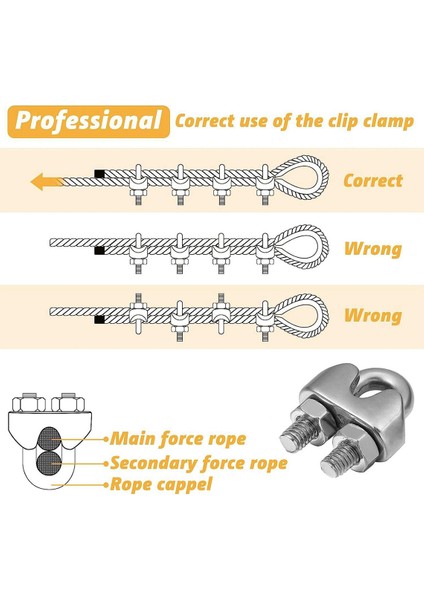 30 Adet 1/8 Inç M3 Paslanmaz Çelik Tel Halat Kablo Klipsi Kelepçesi Tel Halat Arma Çadır Halat Koruma Korkuluk Sistemi (Yurt Dışından) modelleri