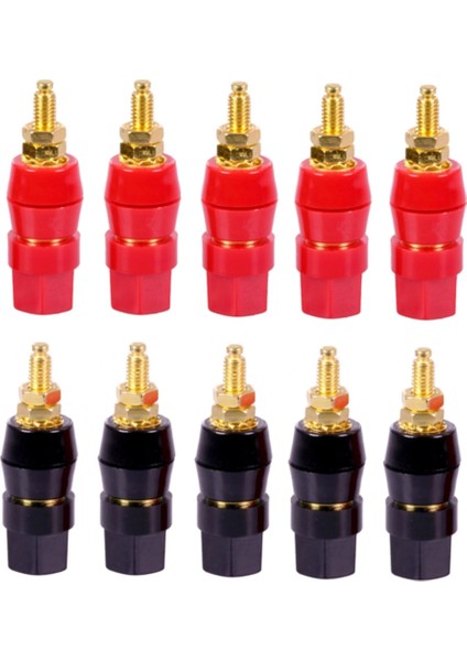 10 Adet/grup Altın Kaplama Muz Bağlantı Direği Büyük Akım Amplifikatörü 4mm Muz Fiş Jak Soketi Hoparlör Terminali 5 Çift (Yurt Dışından)
