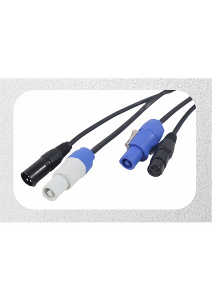 Dmx Powercon Kablo Kombinasyonu Powercon Fişi ve Dmx Xlr Sinyal Hattı Işık Güç Bağlantısı Sinyal Geçişi (A) (Yurt Dışından)
