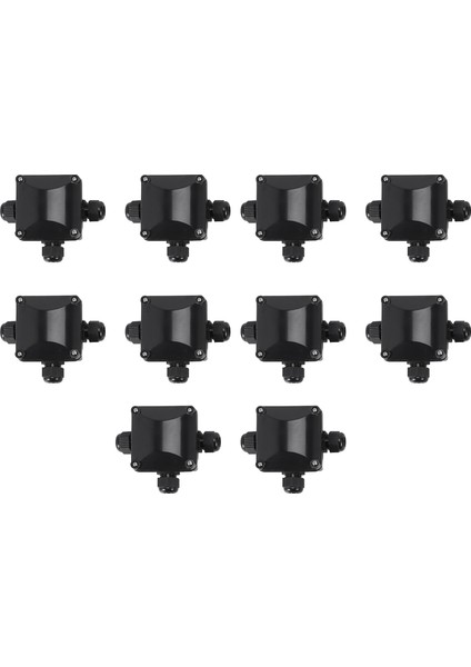 3 Yollu Bağlantı Kutusu, Ip 68 Dış Aydınlatma Için Su Geçirmez Konnektörler Harici Bağlantı Kutusu 10'lu Paket Siyah (Yurt Dışından)