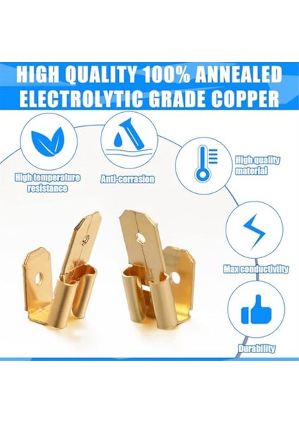 100 Adet Piggyback Spade Konnektörleri, 3 Yollu Adaptör Çift Erkekten Tek Dişi Terminallere Sıkma Terminalleri Çeşitlilik Kiti (Yurt Dışından)