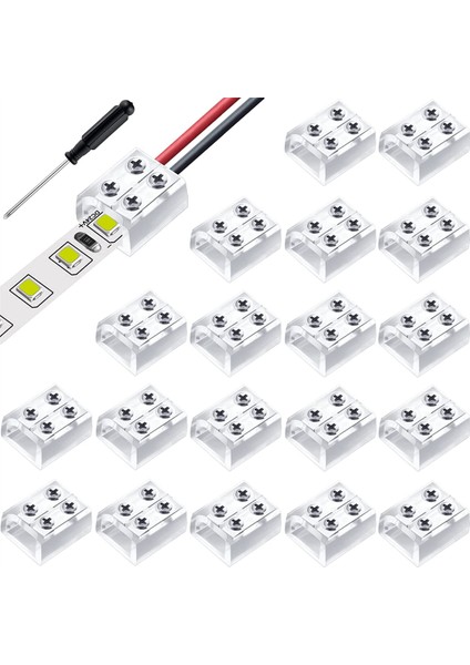 Pin 10 mm Lehimsiz LED Bant Işık Konektörü Tel Terminal Bloğu 5V 12V 24V Tek Renkli LED Şerit Işıklar, 30 Adet (Yurt Dışından)