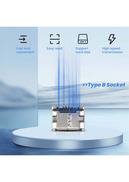 10 Adet Yedek Parça B Tipi Mikro USB Dişi Jack Konnektör Port Soketi (Yurt Dışından)